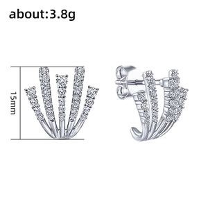 Orecchini a Clip a Forma di Artiglio per Donne, con Accenti di Cristalli, Accessori di Moda - Product Image 5