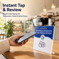 Plaque en acrylique NFC pour avis Google, touchez sur votre téléphone pour laisser un avis, panneau d'évaluation pour salons, cafés, commerces de détail