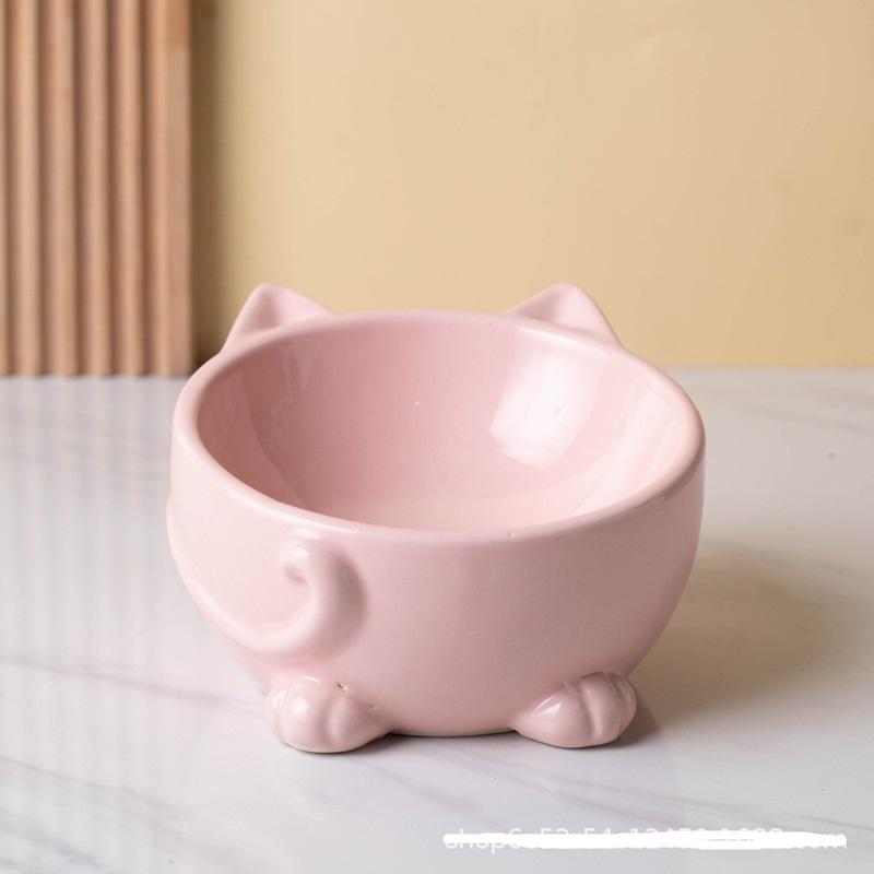 Pink short cat bowl