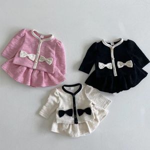 Ensemble de vêtements en coton pour bébé fille de style coréen, 2 pièces, avec jupe et manches longues, respirant, élégant, pour nouveau-né - Product Image 2