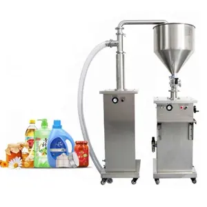 small 2 heads semi automatic automatic 10ml-2500ml bottle table top pouch tomato paste liquid detergent filling machine