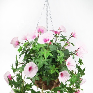 Panier suspendu artificiel de 70 cm résistant aux UV, motif fleurs de petunia, fleurs artificielles vibrantes pour balcon extérieur, clôture, patio, jardin - Product Image 2