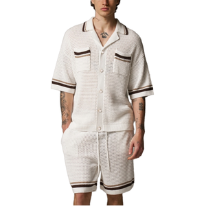 Knitted Striped Men's <b>Shirts</b> With Needle Detection Breathable New Arrival Men Summer Wear Knitted <b>Shirts</b> - Product Image 1