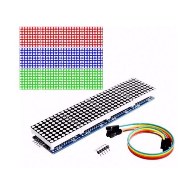 RUIJIA MAX7219 Control Microcontroller Module 8x8 8mm 4-in-1 Display 12.8cm Dot Matrix LED Display Module Free 5P Cable