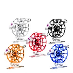 Moulinet de pêche sur glace droitier léger 50g, rapport 1:1, en alliage d'aluminium CNC creux avec guides en céramique, pour rivières et lacs - Product Image 1