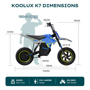 Moto électrique tout-terrain pour enfants bleue, mini moto de cross 250W 36V 5.2Ah 25km/h, pneus de 12 pouces, stock UE et Royaume-Uni, certifiée CE - Product Image 5