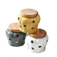 Pot de rangement en céramique de style japonais créatif pour ail, gingembre et piment, avec design ajouré et ventilé