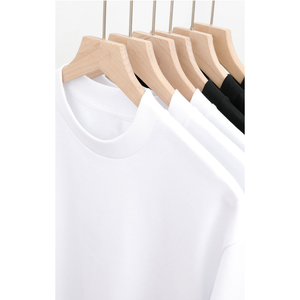 Men's 100% Cotton O-<b>Neck</b> Short Sleeve Custom T-Shirt Regular Fit Solid Color Blank Casual Jersey Knitted Plain Dyed Black White - Product Image 3