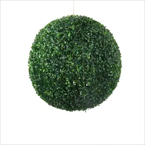 녹색 플라스틱 식물 가짜 꽃 공 매달려 천장 인테리어 장식 인공 밀라노 잔디 공 녹색 식물 유칼립투스 b