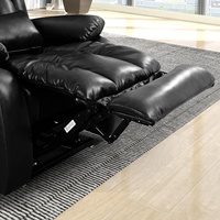 Fauteuils inclinables électriques de luxe en cuir noir extra-larges avec accoudoirs ultra-doux, massage électrique et double commande de moteur pour personnes âgées