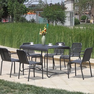 Juego de Mesas y Sillas de Comedor para Exteriores de Estilo Moderno, Metálicas, para Patio o Terraza, Fáciles de Limpiar, Color Personalizado - Product Image 6