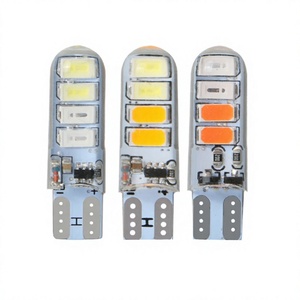 Ampoule LED T10 bicolore 12V 1.2W de remplacement pour feux de brouillard/feux arrière de voiture, avec puces en gel de silice, lampe de position latérale stroboscopique - Product Image 4