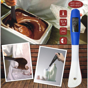 SW nhà máy đầy màu sắc kỹ thuật số nấu ăn Nhiệt kế <span class=keywords><strong>LCD</strong></span> hiển thị với probe Spatula chất lỏng thực phẩm nhiệt kế - Product Image 5