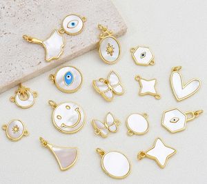 Eco Brass 18k Gold Plated Small Charm Mother <strong>Pearl</strong> Jewelry Accessory For DIY Custom Charm <strong>Pendant</strong> For <strong>Necklace</strong> Bracelet - Product Image 2