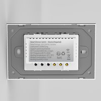 Interrupteur tactile intelligent Wi-Fi personnalisable 240V Tuya Alexa Google pour maison connectée, avec variateur de lumière et prise neutre, pour résidence et bureau