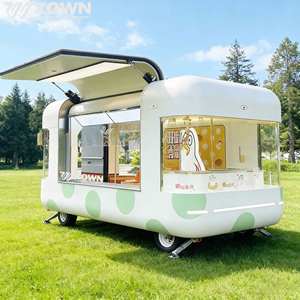 ZOWN Mobile Electric Coffee Pizza Ice Cream Food Cart Small Truck Bar <b>Concession</b> <b>Trailer</b> Stainless Steel Double Sink Water - Product Image 1