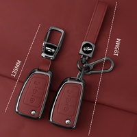 Spot Product Metal Car Key Case Couverture en cuir avec logo de voiture personnalisé Kechain
