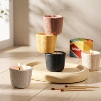 Lilin Aroma Keramik Bentuk Labu Berpinggiran Bergelombang, Tekstur Vulkanik Berpori, Lilin Aroma Kedelai Matte, Lilin Beraroma Terbaik