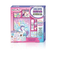 Ensemble de journal DIY licorne, 80 pages, avec autocollants, marque-pages et plus, kit créatif pour filles pour décorer, cadeau d'anniversaire