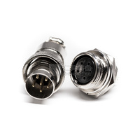 Connecteur circulaire aviation GX16 6 broches, 16 mm, femelle, pour panneau, avec câblage