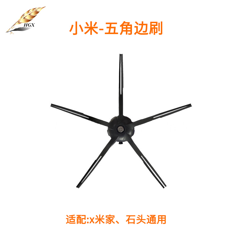 Peindre le bord à cinq coins en noir (1 pièce)