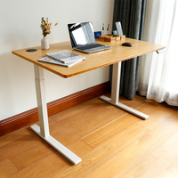 Bureau en bambou de style moderne et éco-responsable, avec cadre électrique, mobilier de bureau, table assis-debout