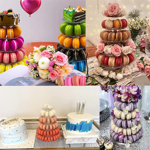 Exhibidor de Macarons de 6 Niveles, Soporte Redondo de PET para Pasteles y Postres, Ideal para Fiestas y Bodas - Product Image 5