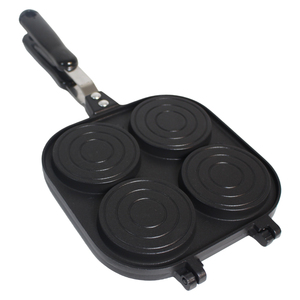 Crêpière 4 cavités en aluminium moulé sous pression, sans PFOA, double couche, 40x18,3 cm, compatible gaz, céramique et lave-vaisselle, motifs animaux mignons - Product Image 1