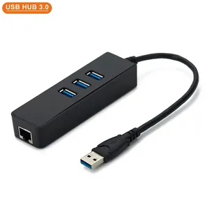 Vina adaptor Ethernet portabel, USB 3.0 ke Gigabit Hub 3 dalam 1 Tipe C dengan Rj45 Gigabit Ethernet 3 dalam 1