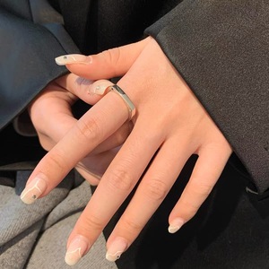 S925 Sterling Silver Geometric <b>Open</b> <b>Ring</b> With Heart Design For Women Index Finger Minimalist Jewelry Everyday Wear - Product Image 2