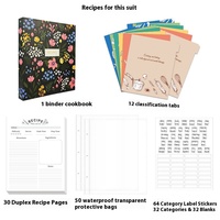 En gros, classeur à anneaux métalliques pour recettes et planificateur de repas, organiseur de cuisine en papier, produit de classement, livre de cuisine en vrac