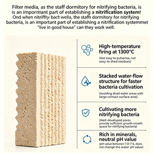 Brique de culture bio premium en gypse fritté, support filtrant poreux pour <span class=keywords><strong>aquarium</strong></span>, bac à poissons, filtre externe, bassin, eau douce et marine - Product Image 3