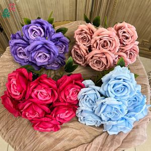Bouquet de roses artificielles Hua Ding, tissu tissé à la main, décoration de mariage - Product Image 4