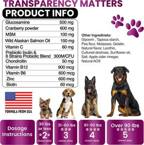 Integratore Multivitaminico OEM Avanzato 11 in 1 per Cani con Glucosamina e Condroitina per il Supporto di Anca e Articolazioni - Product Image 5