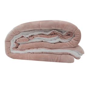 Bộ Đồ Giường Phòng Ngủ Lông Cừu Mềm Mịn Có Thể Đảo Ngược Tùy Chỉnh Màu Hồng Chăn Nhung Lông Và Chăn Lông Cừu - Product Image 4