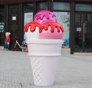 Parco a tema decorazioni per esterni grandi sedie a cono gelato in fibra di vetro e statue in resina da tavolo per la decorazione del centro commerciale - Product Image 2