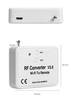YET6956-V3.0 Smart Home Safemate APP 240-930Mhz Reemplaza el Control Remoto por Aplicación Móvil Convertidor Universal Inalámbrico WIFI a RF