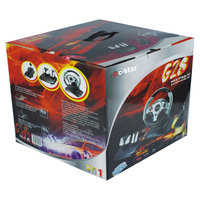 Volant de jeu vidéo C-STAR avec moteur à vibrations, angle et position d'inclinaison réglables pour //PC