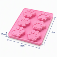 Moule en silicone OKSILICONE à 6 cavités en forme de patte pour la décoration de gâteaux, moule antiadhésif pour chocolat et bonbons, outils à glace réutilisables