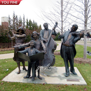 Jardín al aire libre Tamaño real Bronce Familia Banda sinfónica Coro Conciertos Escultura Estatua - Product Image 4