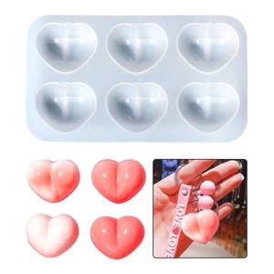 DIY Cute Heart-Shaped Butt Handmade Valentine's Day Chocolate Mold Crystal Epoxy Resin Craft Decoration <b>Accessories</b> - Product Image 2