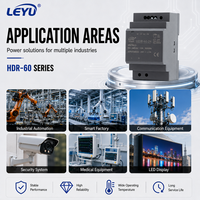 Alimentation électrique sur rail DIN ultra-mince LEYU HDR-60 60W AC DC 12V 24V pour l'automatisation industrielle et la maison intelligente, certifiée CE RoHS