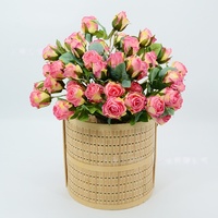 Bouquet de roses artificielles de haute qualité à tige unique, 7 têtes, petites roses flocon de neige, pour la Saint-Valentin, les fêtes et la décoration de mariage