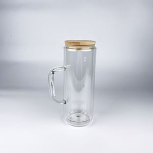 Gobelet à café en verre borosilicate haute résistance, sans BPA, réutilisable, transparent comme du cristal, pour sublimation, pour cadeaux personnalisés - Product Image 4