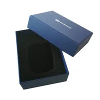 Boîte d'emballage personnalisée pour casque Bluetooth de luxe avec logo estampé argenté, boîte cadeau pour souris