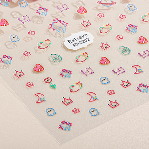 Simpatici fiori tropicali adesivi per diario di bellezza per Nail Art adesivi impermeabili per animali domestici in stile natalizio - Product Image 5
