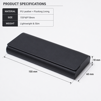 Étui à lunettes rectangulaire minimaliste, boîte de rangement pour lunettes ultra-fine à coque rigide, étui à lunettes à clip magnétique à ouverture rabattable