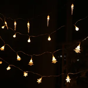 3m albero di natale fiocco di neve Led String Lights Fairy Lights festone Led Light Battery capodanno decorazioni natalizie
