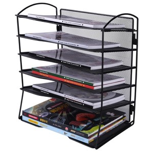 Organizador de Escritorio de Metal de 6 Niveles, Bandeja para Papel, Portadocumentos Tamaño A4/Carta, Apilable, para Oficina, Escuela, Hogar - Product Image 2