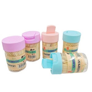 Porta palillos creativo con tapa abatible, porta palillos de bambú desechable de doble punta, brochetas de frutas, palillos, restaurante - Product Image 5